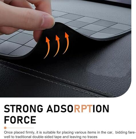 Car Dashboard Non Slip Mat, 11.8" x 5.9" Anti-Slide Grid Sticky Dash Pad, Multifunctional Dashboard Gripping Pad for Cell Phones, Keys, Sunglasses, Electronic Devices (Black & Gray) in Saudi Arabia