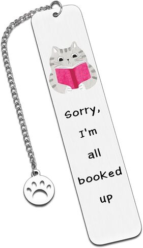 Cat Bookmark for Reading Women - Bookish Cat Lover Gifts Book Reading Accessories for Women Readers You Pawsed Here Bookmark, 2025 Christmas Stocking Stuffer Ideas Metal Cats Book Marks in Saudi Arabia