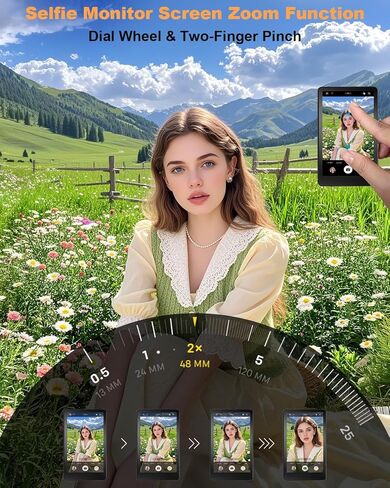 Back Camera Monitor iPhone | Touch Screen Control, Wireless Magnetic Vlog Selfie Monitor Screen for iPhone, Touchscreen Selfie Monitor with Speaker | Zoom Adjustment | Manual Focus for TikTok YouTube in Kuwait