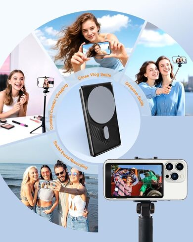 Back Camera Monitor iPhone | Touch Screen Control, Wireless Magnetic Vlog Selfie Monitor Screen for iPhone, Touchscreen Selfie Monitor with Speaker | Zoom Adjustment | Manual Focus for TikTok YouTube in Kuwait