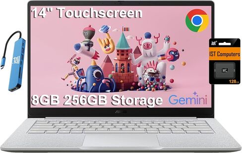 Asus Chromebook Flip CR1 2-in-1 Laptop (11.6 "شاشة تعمل باللمس ، Intel Celeron N5100 ، ذاكرة الوصول العشوائي 4 جيجابايت ، تخزين 160 جيجابايت) مقاومة للماء ومقاومة للماء للطالب والمنزل ، كاميرا ويب 8MP ، Wi-Fi 6 ، قلم Stylus ، Chrome OS in Kuwait