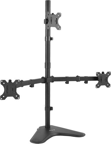 VIVO Triple LCD LED Computer Monitor Desk Stand, Free Standing Heavy Duty Fully Adjustable Mount for 3 Screens up to 30 inches STAND-V003E in Saudi Arabia