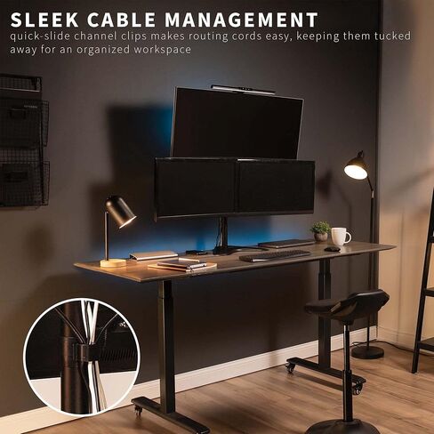 VIVO Triple LCD LED Computer Monitor Desk Stand, Free Standing Heavy Duty Fully Adjustable Mount for 3 Screens up to 30 inches STAND-V003E in Saudi Arabia