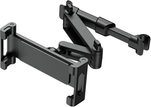 حامل كمبيوتر لوحي للسيارة iPad قابل للتعديل 360 درجة - مقعد خلفي للأطفال والكبار، متوافق مع أجهزة 4.7-12.9 بوصة (iPhone، iPad، Switch)، أساسيات رحلة الطريق (أسود) in Kuwait