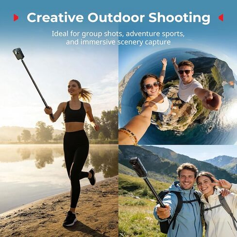 عصا سيلفي غير مرئية ممتدة 150 سم/59 بوصة/4.9 قدم لـ Insta360 X5/X4/X3، لـ DJI OSMO 360، عصا كاميرا محمولة 360 درجة مع 1/4 بوصة - 20 برغي/فتحة، وتد، وحزام معصم، ومقبض مضاد للانزلاق - 5270 in Saudi Arabia