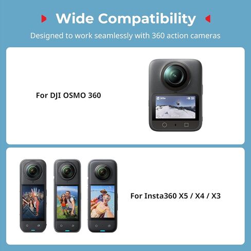 عصا سيلفي غير مرئية ممتدة 150 سم/59 بوصة/4.9 قدم لـ Insta360 X5/X4/X3، لـ DJI OSMO 360، عصا كاميرا محمولة 360 درجة مع 1/4 بوصة - 20 برغي/فتحة، وتد، وحزام معصم، ومقبض مضاد للانزلاق - 5270 in Saudi Arabia