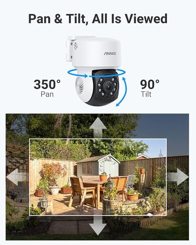 ANNKE 5MP Lite Wired H.265+ 8CH Surveillance DVR and 2X 1080p AHD Outdoor CCTV PT Camera with with 350°pan and 90°tilt, AI Human/Vehicle Detection, 100 ft Night Vision, Remote Access, 2TB Hard Drive in Saudi Arabia