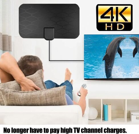 Digital TV Antenna,Antenna for Smart TV,360°Reception,Support 4K 1080p Smart Television,Signal Amplifier-Signal Booster-HDTV Antenna 10ft Coaxial HDTV Cable,Portable HD TV Antenna Indoor in Kuwait