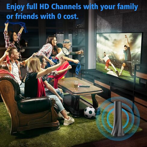 هوائي تلفزيون 2026 داخلي، هوائي للتلفزيون الذكي أكثر من 2500 ميل، هوائيات HDTV للقنوات المحلية استقبال معزز للإشارة 360 درجة، هوائي محمول يدعم داخلي وخارجي 8K 4K 1080p جميع أجهزة التلفاز - كابل محوري 25FT in Kuwait