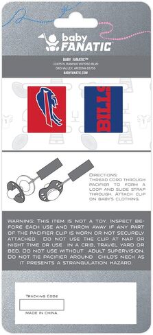 مشبك لهاية للجنسين مرخص رسميًا من بيبي فاناتيك - عبوة من قطعتين - NFL Buffalo Bills - ملابس أطفال مرخصة رسميًا in Kuwait