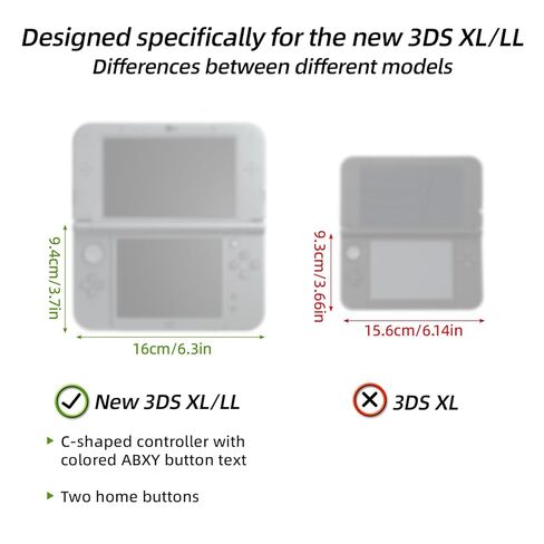 حافظة BTFO شفافة مع كابل شاحن USB، غطاء واقي شاشة صلب شفاف فقط لجهاز 3DS XL LL الجديد لعام 2015 يتضمن ملحقات كابل شحن سريع 1.2 متر/3.94 قدم (تصميم بدون مفصلات) in Kuwait