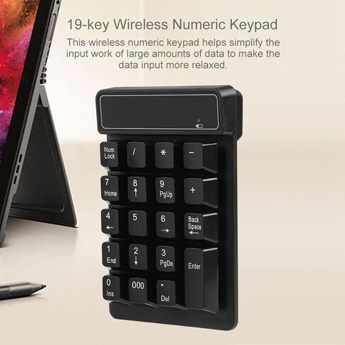 19 Keys Wireless Numeric Keypad, Suspension Keys Comfortable Touch Feeling, with Thousands Key for Touch Typing in Saudi Arabia