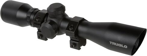TRUGLO 4 × 32 مم مدمج للصيد التكتيكي، متين مقاوم للماء ومضاد للضباب ومقاوم للخدش، أنبوب من الألومنيوم مزدوج شبكاني مع حامل على طراز ويفر 3/8 وأغطية عدسات متضمنة، أسود in Saudi Arabia