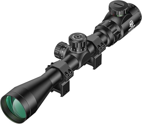 Midten 3-9x40 Rifle Scope for .22 Caliber Rifles with Locking Turret, Zero Reset, Red and Green Illuminated Crosshair Reticle, 1 inch Tube SFP Riflescope with 20mm Scope Rings in Kuwait