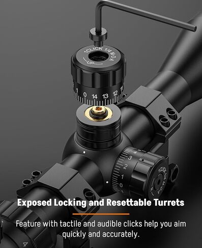 Midten 3-9x40 Rifle Scope for .22 Caliber Rifles with Locking Turret, Zero Reset, Red and Green Illuminated Crosshair Reticle, 1 inch Tube SFP Riflescope with 20mm Scope Rings in Kuwait