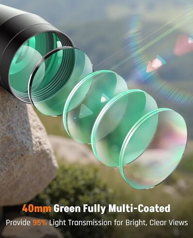 Midten 3-9x40 Rifle Scope for .22 Caliber Rifles with Locking Turret, Zero Reset, Red and Green Illuminated Crosshair Reticle, 1 inch Tube SFP Riflescope with 20mm Scope Rings in Kuwait