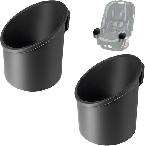 قطعتان من حاملات أكواب مقعد السيارة لـ Graco 4Ever DLX، حامل أكواب واحد آمن للاستخدام في غسالة الأطباق، ملحق بديل متين لمقاعد سيارة الأطفال الصغار، يناسب الجانب الأيسر أو الأيمن (أسود) in Kuwait