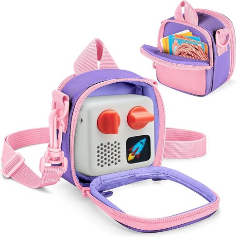 Transparent Carrying Case Compatible with Yoto Mini (2024 Edition), Back Pocket for Cards, Accessory, Small Travel Storage Bag for Audio Player with Detachable Shoulder Strap, Purple (Bag Only) in Saudi Arabia