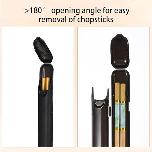 2 PCS Chopsticks Storage Case, Plastic Utensil Holder with Side Opening Lightweight Chopstick Storage Container Portable Carrying Holder for Chopsticks Travel Chopstick Box for Reusable, Black in Saudi Arabia