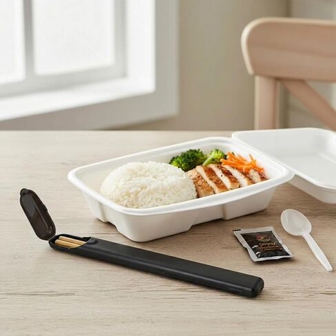 2 PCS Chopsticks Storage Case, Plastic Utensil Holder with Side Opening Lightweight Chopstick Storage Container Portable Carrying Holder for Chopsticks Travel Chopstick Box for Reusable, Black in Saudi Arabia