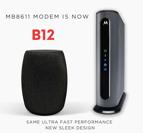 Motorola B12 - Advanced Compact Cable Modem | Pairs with Any WiFi Router | Supports Comcast Xfinity, Cox, Spectrum | 2500 Mbps Max | DOCSIS 3.1 | 2.5 Gbps Port | Nex Gen MB8611 (Renewed) in Kuwait
