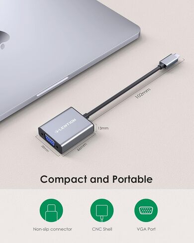 محول USB-C إلى VGA 1080P، رمادي فلكي in Saudi Arabia