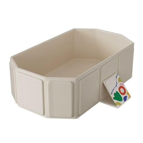 PandaEar Foldable Baby Bathtub, Large Collapsible Kids Bath Tub for Toddlers & Infants, Space-Saving Portable Bath Bucket with Drain Plug, Non-Slip Design for Home Use -Cream in Saudi Arabia
