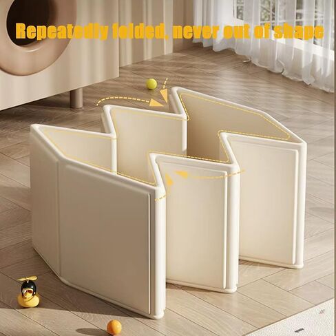 PandaEar Foldable Baby Bathtub, Large Collapsible Kids Bath Tub for Toddlers & Infants, Space-Saving Portable Bath Bucket with Drain Plug, Non-Slip Design for Home Use -Cream in Saudi Arabia