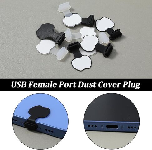 20 قطعة من سدادات الغبار ذاتية اللصق من النوع C، غطاء غطاء USB-C، غطاء منفذ الشحن من النوع C متوافق مع أي قابس غبار لمنافذ شحن USB-C in Kuwait