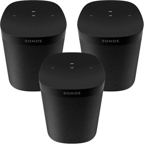 Sonos Three Room Set One SL - The Powerful Microphone-Free Speaker for Music and More - Black (Renewed) in Saudi Arabia
