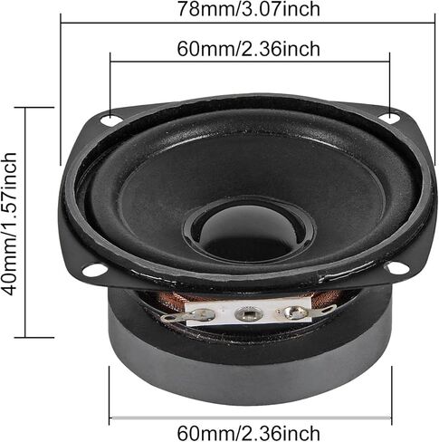 2PCS 3"4Ohm 20W Full Range Audio Speaker Stereo Woofer Loudspeaker for Arduino DIY Waterproof HiFi Woofer Speaker Car Audio Subwoofer Stereo Systems in Saudi Arabia