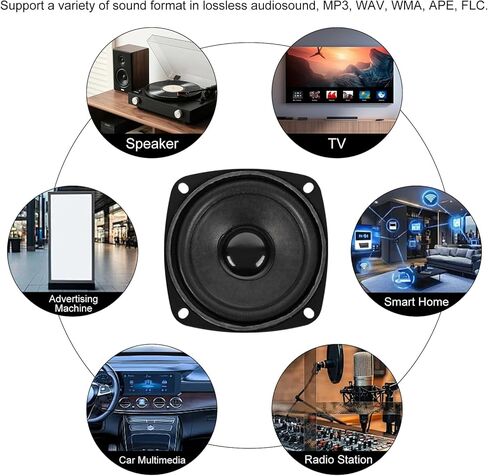 2PCS 3"4Ohm 20W Full Range Audio Speaker Stereo Woofer Loudspeaker for Arduino DIY Waterproof HiFi Woofer Speaker Car Audio Subwoofer Stereo Systems in Saudi Arabia