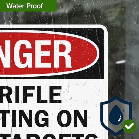 No Rifle Shooting On Steel Targets Sign, 10x7 Inches, 4 Mil Vinyl Decal Stickers Weather Resistant, Made in USA by My Sign Center in Saudi Arabia