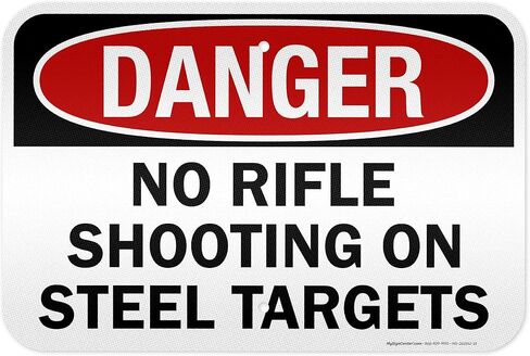 No Rifle Shooting On Steel Targets Sign, 10x7 Inches, 4 Mil Vinyl Decal Stickers Weather Resistant, Made in USA by My Sign Center in Saudi Arabia