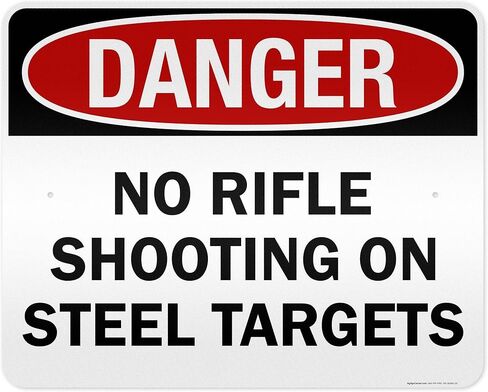 No Rifle Shooting On Steel Targets Sign, 10x7 Inches, 4 Mil Vinyl Decal Stickers Weather Resistant, Made in USA by My Sign Center in Saudi Arabia
