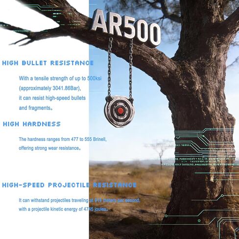 هدف رماية فولاذي سميك AR500 بسمك 1/2 بوصة - هدف معدني بصورة ظلية مقطوعة بالليزر مع دقة التصوير in Kuwait