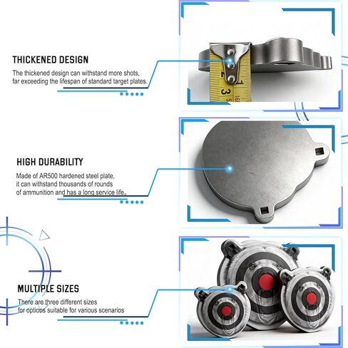 هدف رماية فولاذي سميك AR500 بسمك 1/2 بوصة - هدف معدني بصورة ظلية مقطوعة بالليزر مع دقة التصوير in Kuwait