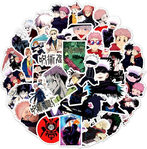 50 قطعة من ملصقات Manga Jujutsu Kaisen، حزمة مختلطة من ملصقات الرسوم المتحركة الساخنة للأطفال والمراهقين والبالغين، ملصق مضاد للماء للكمبيوتر المحمول وزجاجة المياه (Zs) in Saudi Arabia