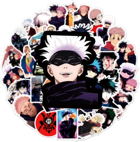 50 قطعة من ملصقات Manga Jujutsu Kaisen، حزمة مختلطة من ملصقات الرسوم المتحركة الساخنة للأطفال والمراهقين والبالغين، ملصق مضاد للماء للكمبيوتر المحمول وزجاجة المياه (Zs) in Saudi Arabia