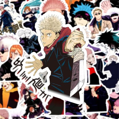 50 قطعة من ملصقات Manga Jujutsu Kaisen، حزمة مختلطة من ملصقات الرسوم المتحركة الساخنة للأطفال والمراهقين والبالغين، ملصق مضاد للماء للكمبيوتر المحمول وزجاجة المياه (Zs) in Saudi Arabia