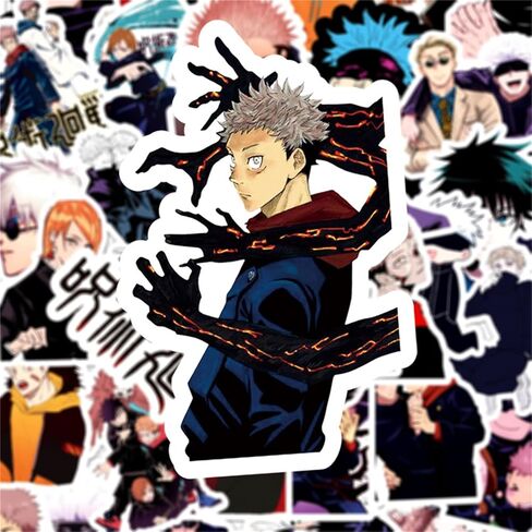 50 قطعة من ملصقات Manga Jujutsu Kaisen، حزمة مختلطة من ملصقات الرسوم المتحركة الساخنة للأطفال والمراهقين والبالغين، ملصق مضاد للماء للكمبيوتر المحمول وزجاجة المياه (Zs) in Saudi Arabia