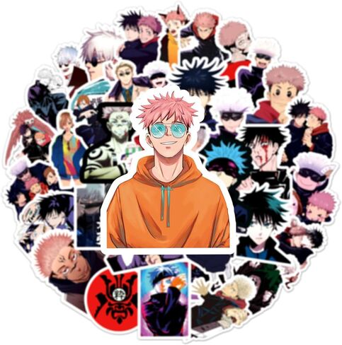 50 قطعة من ملصقات Manga Jujutsu Kaisen، حزمة مختلطة من ملصقات الرسوم المتحركة الساخنة للأطفال والمراهقين والبالغين، ملصق مضاد للماء للكمبيوتر المحمول وزجاجة المياه (Zs) in Saudi Arabia