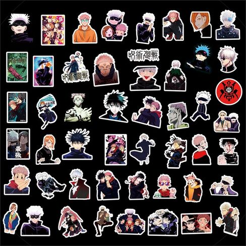 50 قطعة من ملصقات Manga Jujutsu Kaisen، حزمة مختلطة من ملصقات الرسوم المتحركة الساخنة للأطفال والمراهقين والبالغين، ملصق مضاد للماء للكمبيوتر المحمول وزجاجة المياه (Zs) in Saudi Arabia