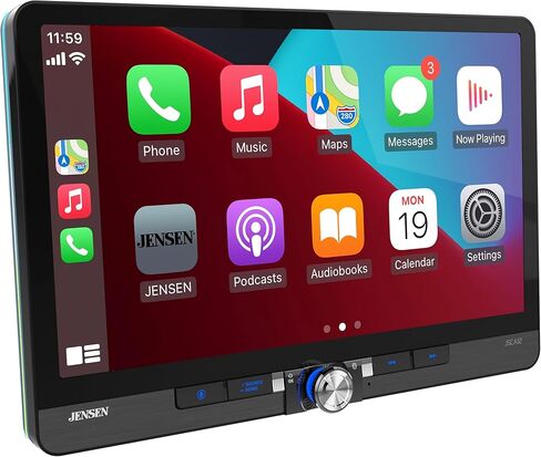 JENSEN J5CA12 11.6-inch Certified Apple CarPlay Android Auto Wired or Wireless | Maestro & Metra Axxess Ready | Single & Double DIN Car Stereo | SiriusXM Ready | Bluetooth | Front & Rear Camera Inputs in Saudi Arabia