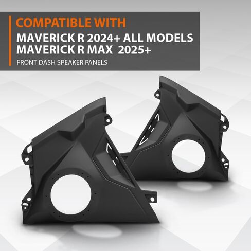 لوحات سماعات أمامية ستيريو للباب مقاس 6.5 بوصة من CROSSDESIGN متوافقة مع Can-Am Maverick R 2024+ جميع الموديلات، Can-Am Maverick R Max 2025+ أسود in Saudi Arabia