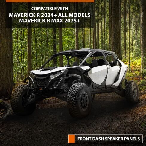 لوحات سماعات أمامية ستيريو للباب مقاس 6.5 بوصة من CROSSDESIGN متوافقة مع Can-Am Maverick R 2024+ جميع الموديلات، Can-Am Maverick R Max 2025+ أسود in Saudi Arabia