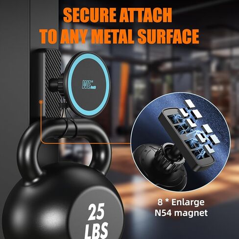 Dual Magnetic Phone Holder for Gym, Workout, Kitchen or Any Metal Surface, Magnet Base Mount & Power Magnet Phone Mount for MagSafe iPhone 17 16 15 14 13 12 Series in Saudi Arabia