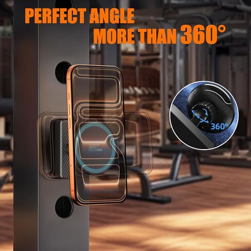 Dual Magnetic Phone Holder for Gym, Workout, Kitchen or Any Metal Surface, Magnet Base Mount & Power Magnet Phone Mount for MagSafe iPhone 17 16 15 14 13 12 Series in Saudi Arabia