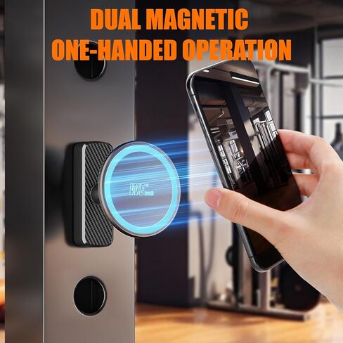 Dual Magnetic Phone Holder for Gym, Workout, Kitchen or Any Metal Surface, Magnet Base Mount & Power Magnet Phone Mount for MagSafe iPhone 17 16 15 14 13 12 Series in Saudi Arabia