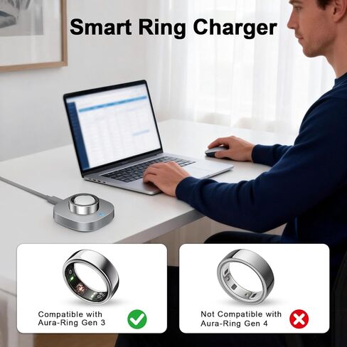 Charger Compatible with Aura-Ring Gen 3-Size 9,Fast Safe Charging Dock with USB-C Cable for Smart Ring in Saudi Arabia